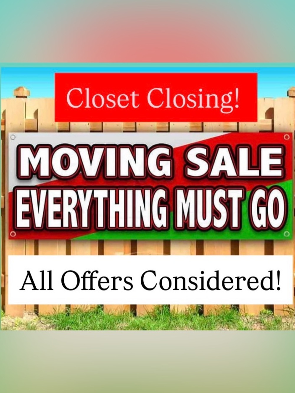 Closet Closing May 31- Moving Sale!